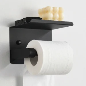 حامل ورق المرحاض مع رف للهاتف