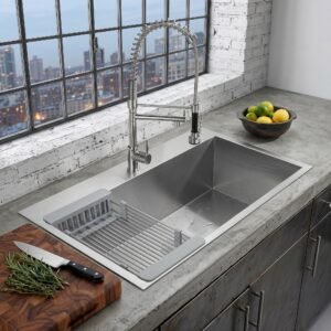 حوض غسيل المطبخ (إيفيي) - جودة ممتازة - إينوكس 304 مع الروبيني ديالو